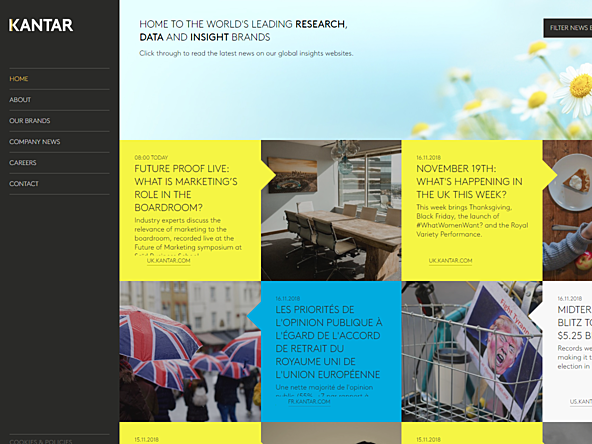 Screen shot of Kantar's website